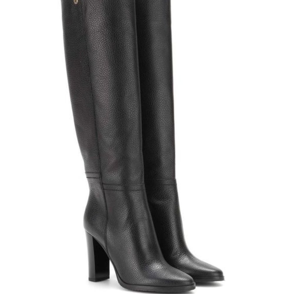 Jimmy Choo- Haywood 95 pebbled-leather knee boots